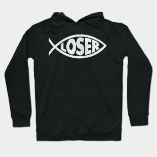 'Loser' Slacker 90s Jesus Fish Hoodie